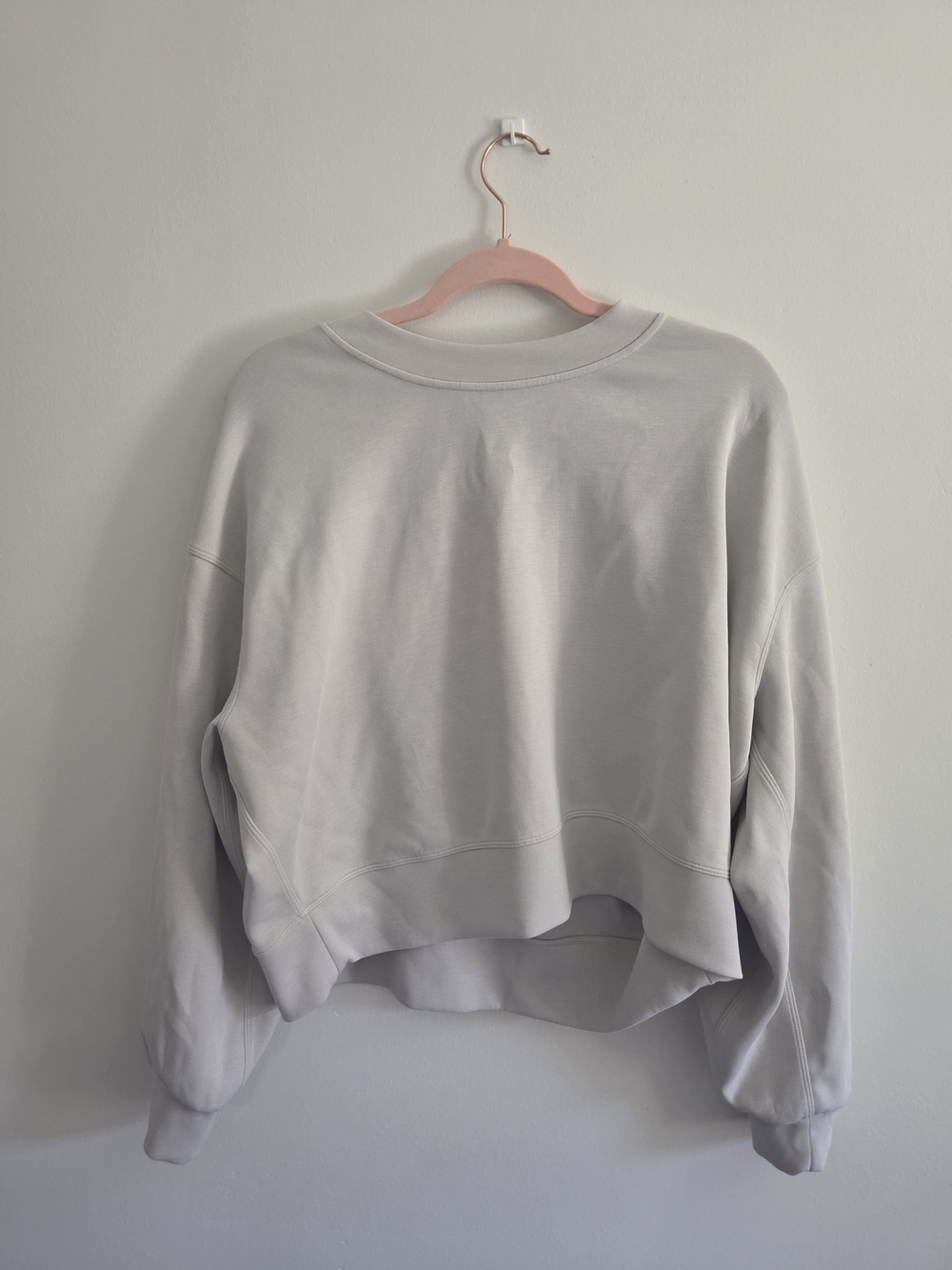 Lululemon Softstreme Perfectly Oversized Cropped Crew- Grey